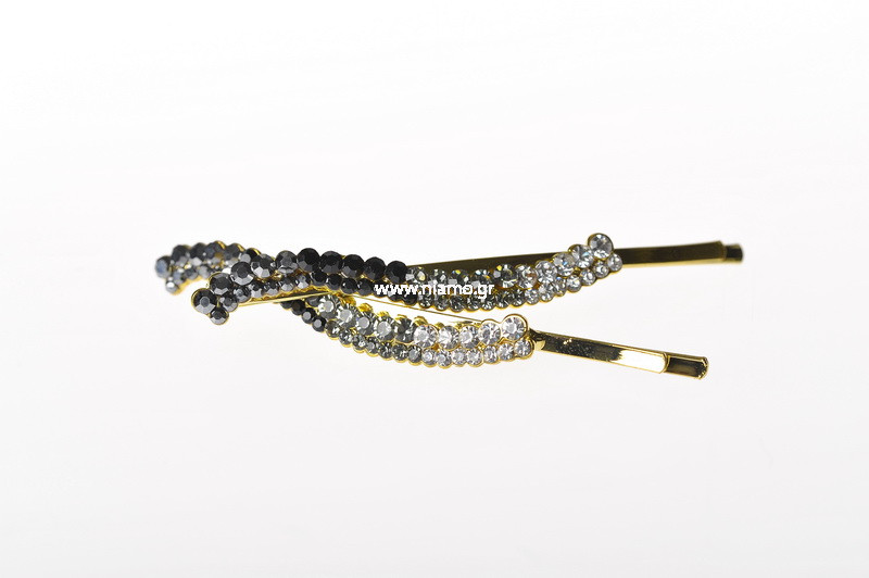 Τσιμπιδάκια Ζευγάρι Μεταλικά Με Στρας 