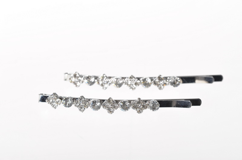 Τσιμπιδάκια Ζευγάρι Μεταλικά Με Στρας 