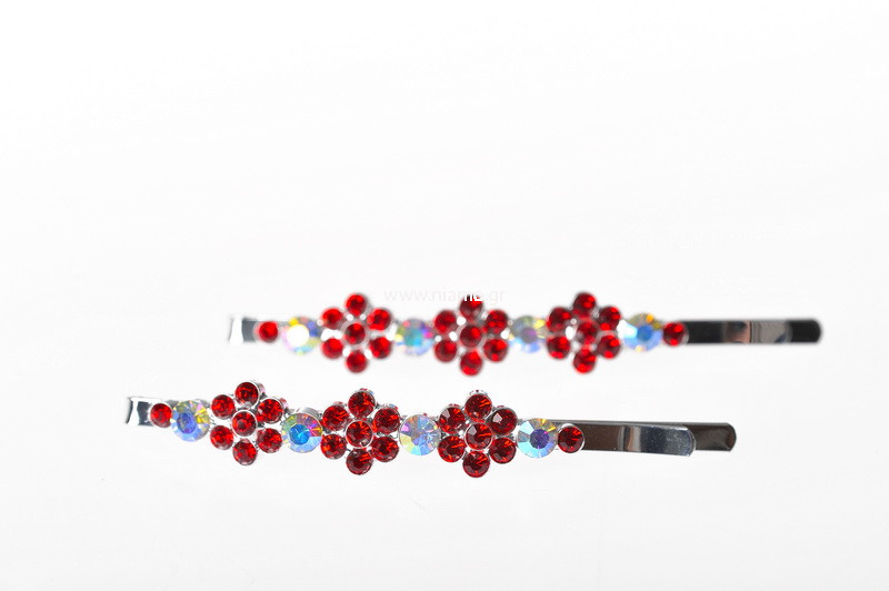 Τσιμπιδάκια Ζευγάρι Μεταλικά Με Στρας 