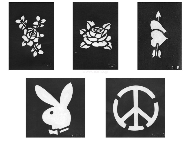 Glitter Tattoo Stencil Set 1
