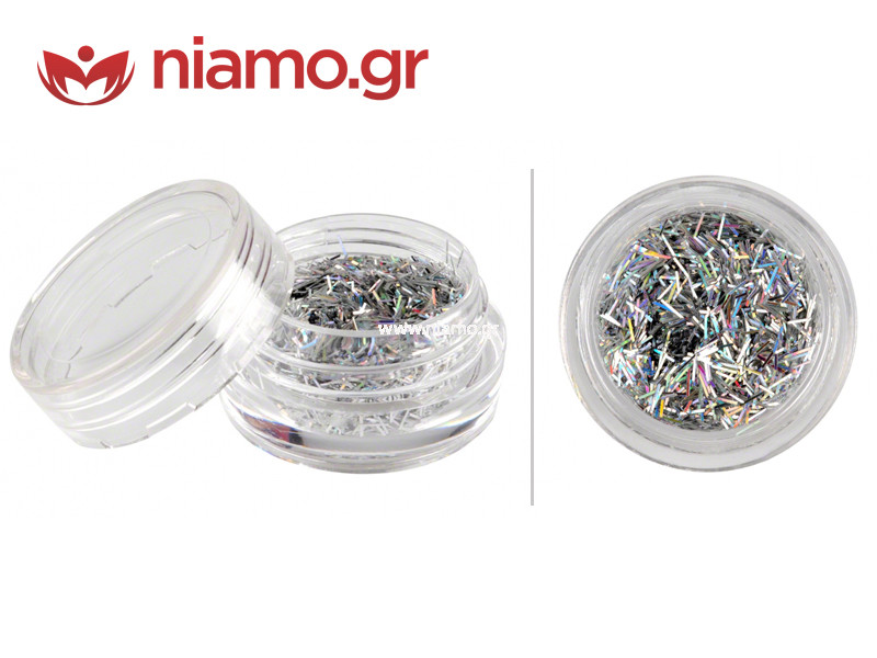 Nail Art Διακοσμητικά Νυχιών Fletter Ασημί Ιριδίζον
