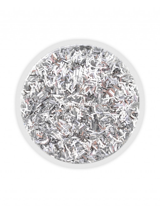 Nail Art Διακοσμητικά Νυχιών Glitter Threads Stripes Ασημί 