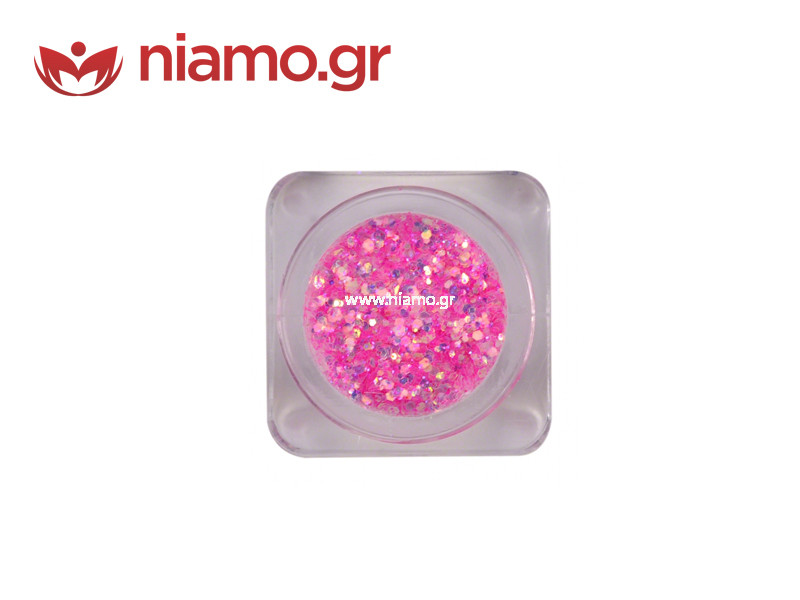 Nail Art Διακοσμητικά Νυχιών Πούδρα Ιριδίζον Ρόζ 