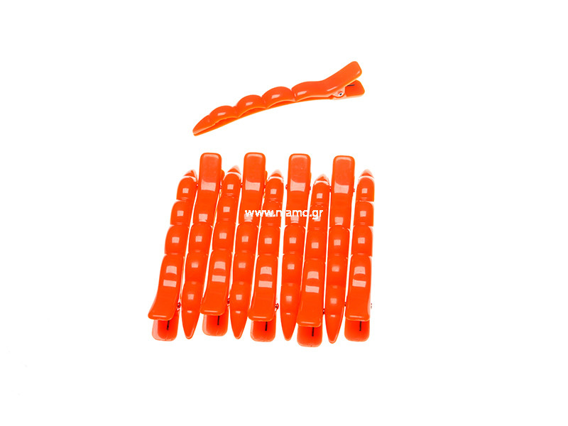 Κλίπς Μεγάλο Μέγεθος Χρώματος Πορτοκαλί 10τεμ