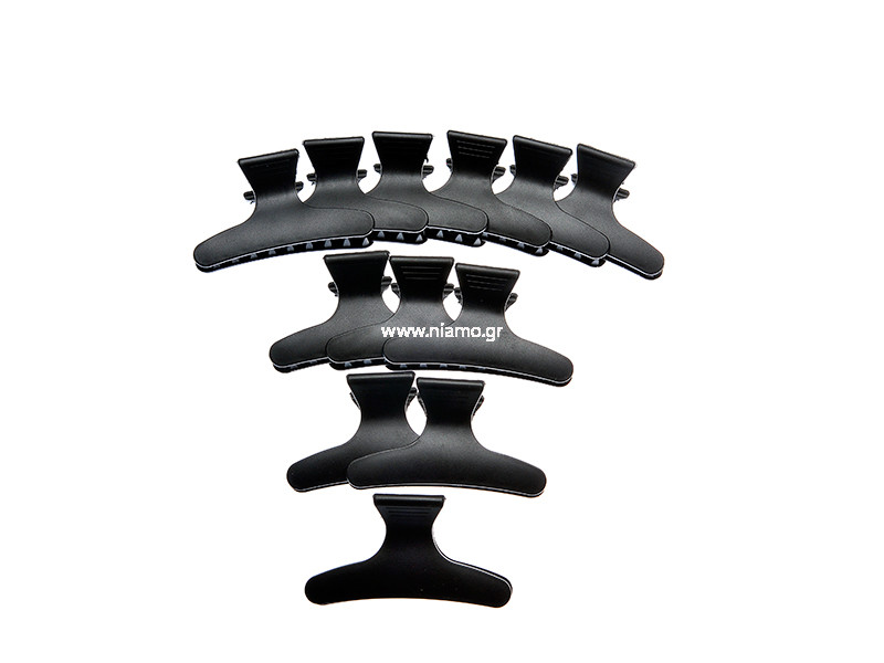 Κλάμερ Πλαστικά  Χρώματος Μαύρα 12τεμ