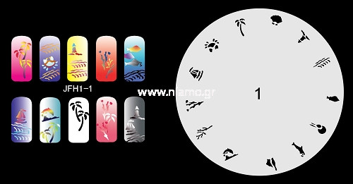 Nail Stencil Σχέδια Αερογράφου Νυχιών 