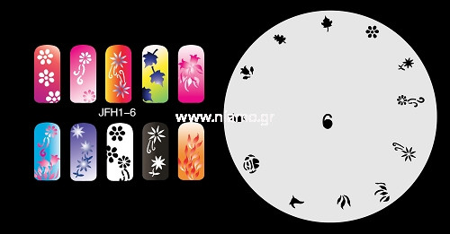 Nail Stencil Σχέδια Αερογράφου Νυχιών 