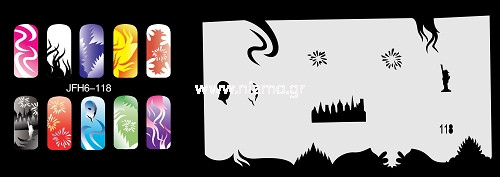 Nail Stencil Σχέδια Αερογράφου Νυχιών