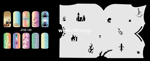 Nail Stencil Σχέδια Αερογράφου Νυχιών 