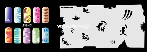 Nail Stencil Σχέδια Αερογράφου Νυχιών 