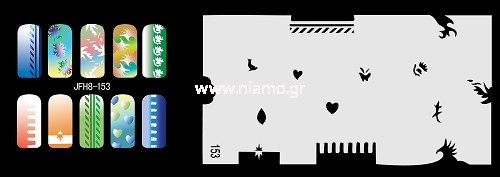 Nail Stencil Σχέδια Αερογράφου Νυχιών 