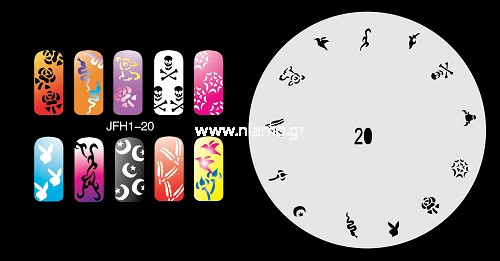 Nail Stencil Σχέδια Αερογράφου Νυχιών 