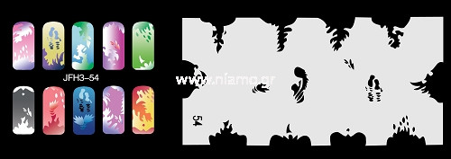 Nail Stencil Σχέδια Αερογράφου Νυχιών 