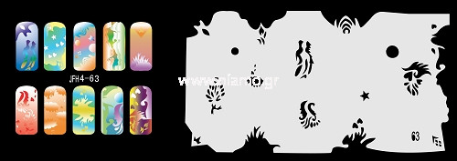 Nail Stencil Σχέδια Αερογράφου Νυχιών 