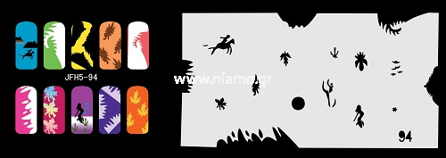 Nail Stencil Σχέδια Αερογράφου Νυχιών