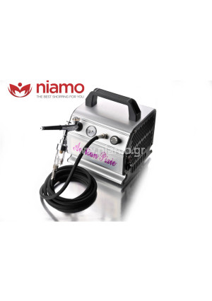 Αθόρυβος αεροσυμπιεστής Set με αερογράφο 