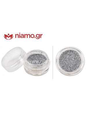 Nail Art Διακοσμητικά Νυχιών Glitter Πούδρα Ασημί 